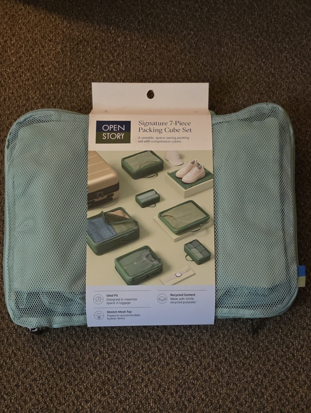 Open Story Mint Packing Cube Set - 7-Piece Travel Organizer